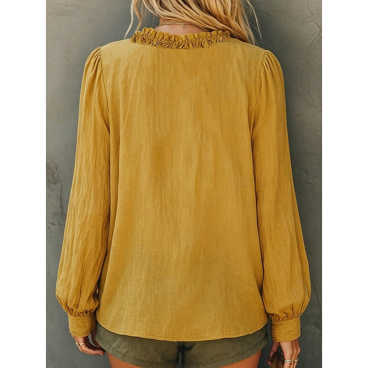 Renata | Rynket V-Hals Bluse