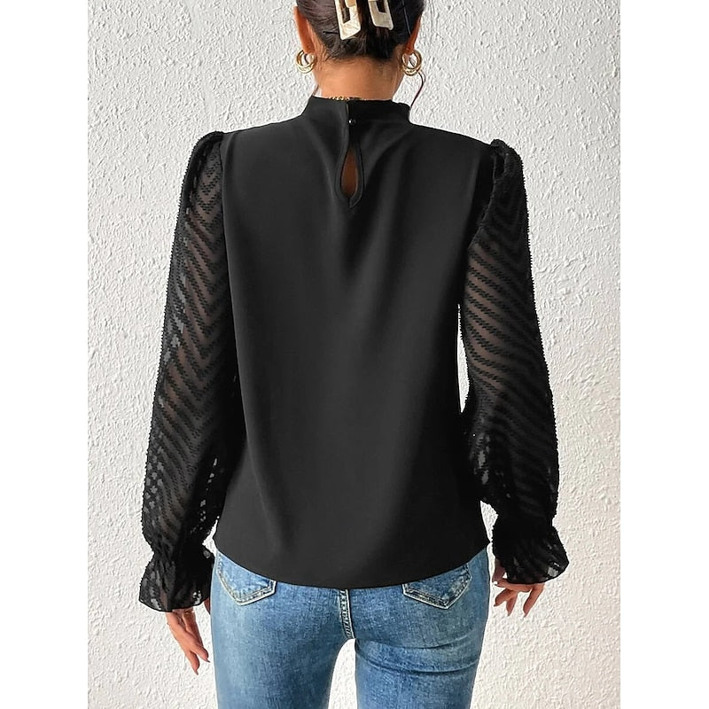 Elspeth | Elegant Højhalset Bluse