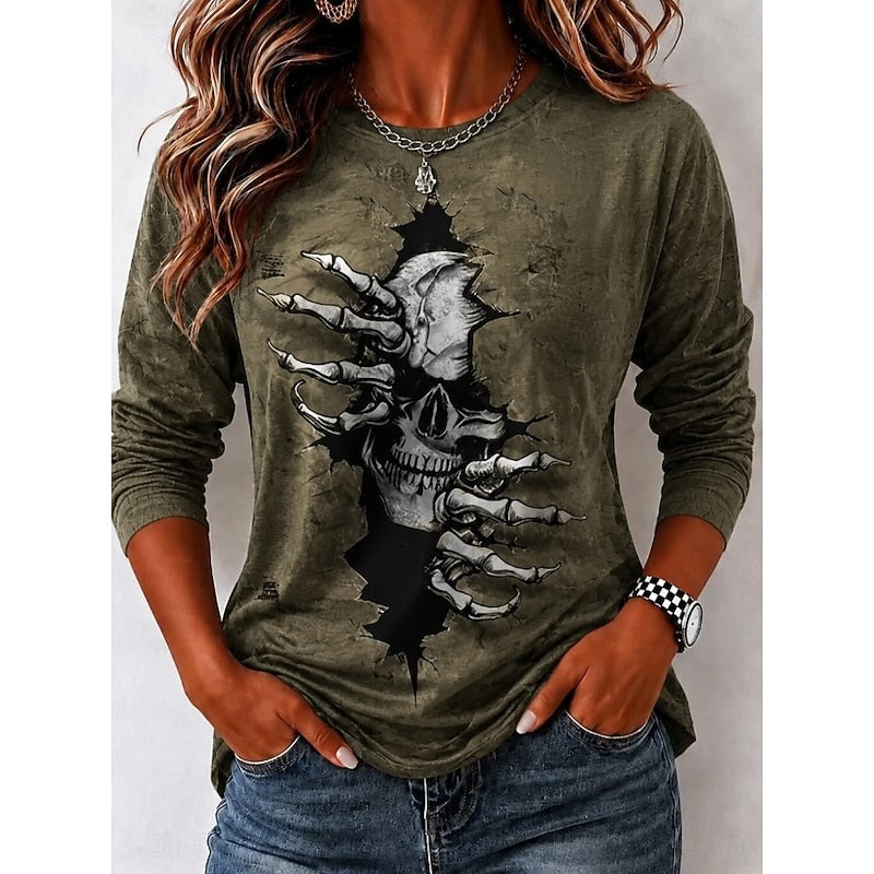 Selene | Halloween Kranium Langærmet Top