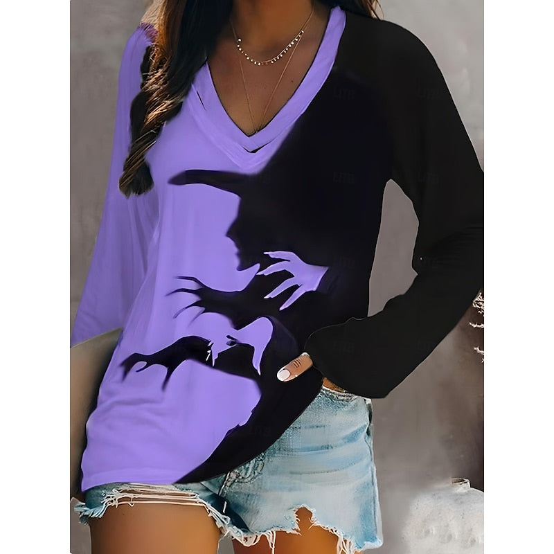Odessa | Halloween Grafisk V-Hals Top