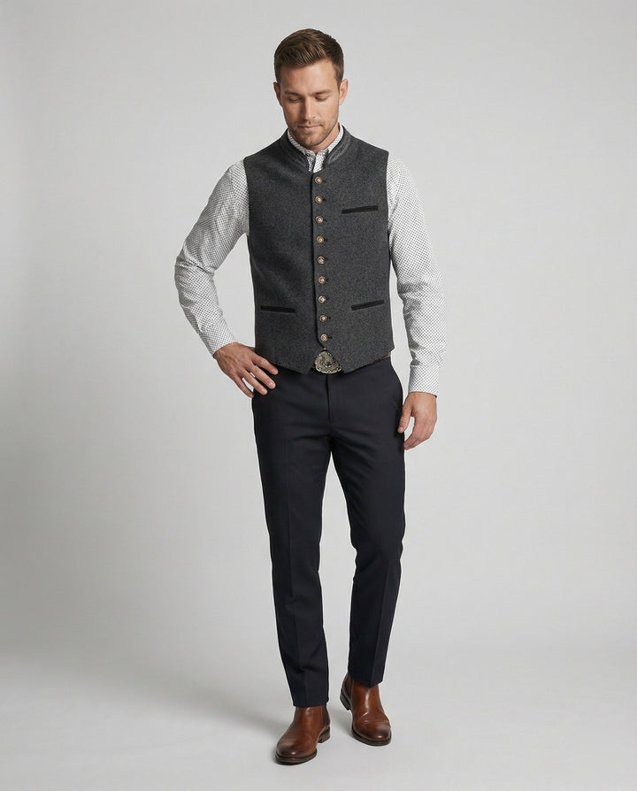 Frederik | Traditionel Stående Krave Vest