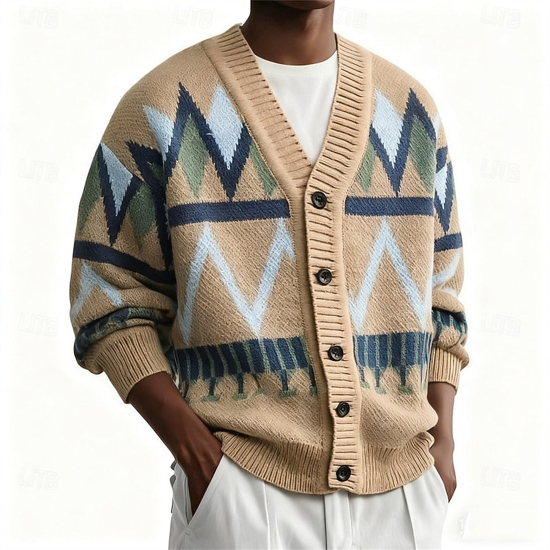 Marcus | Mønstret Knappet Cardigan
