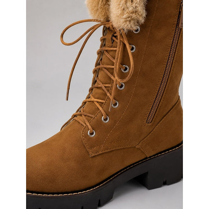 Aurelia | Cozy Lace-Up Knæhøje Vinterstøvler