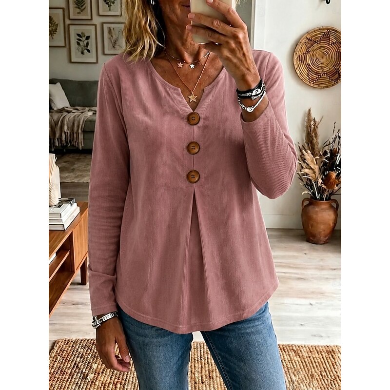 Katherine | Knapper V-Hals Top