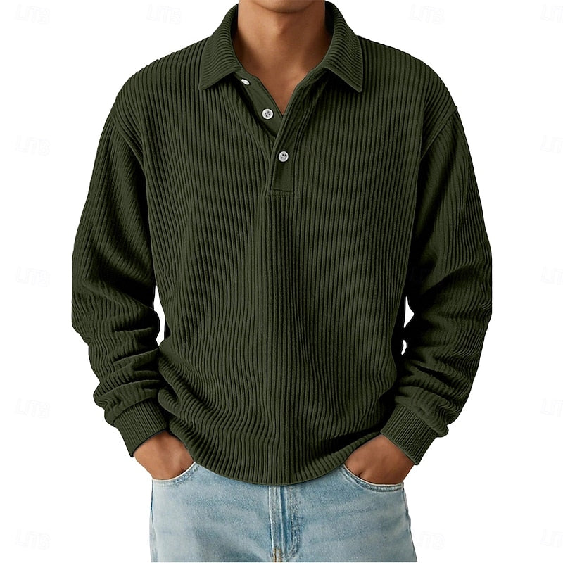 Wallace | Tekstureret Langærmet Polo Shirt
