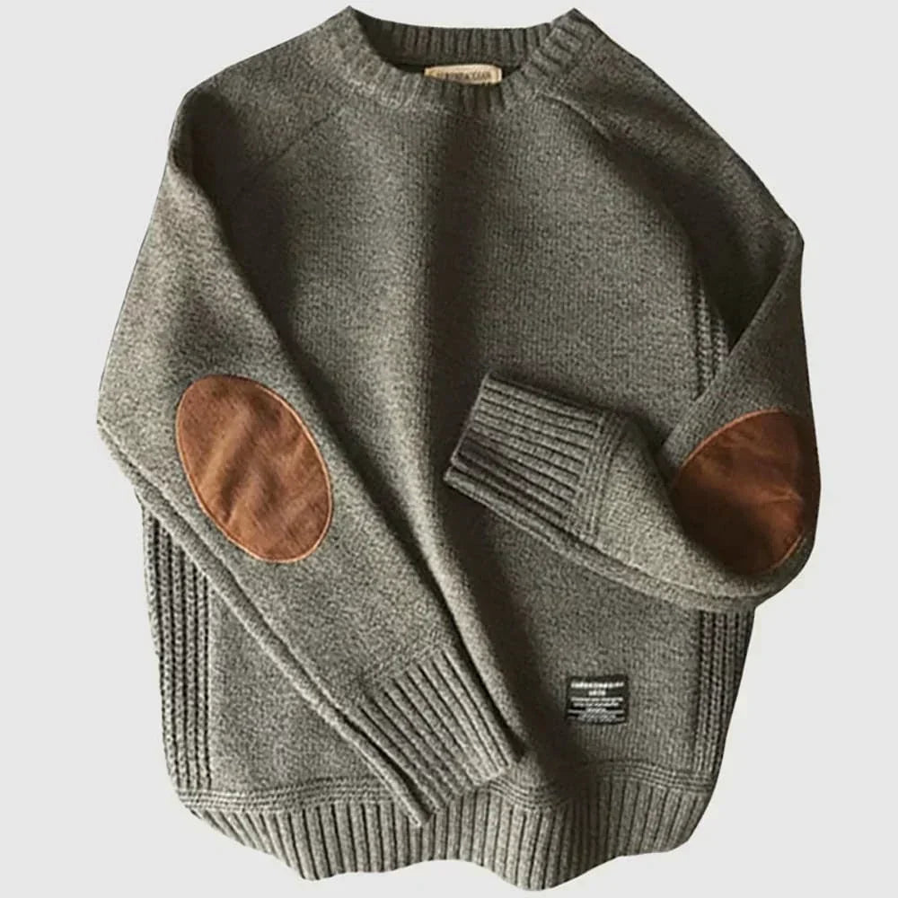 Edmund | Klassisk Sweater Med Albue Patches