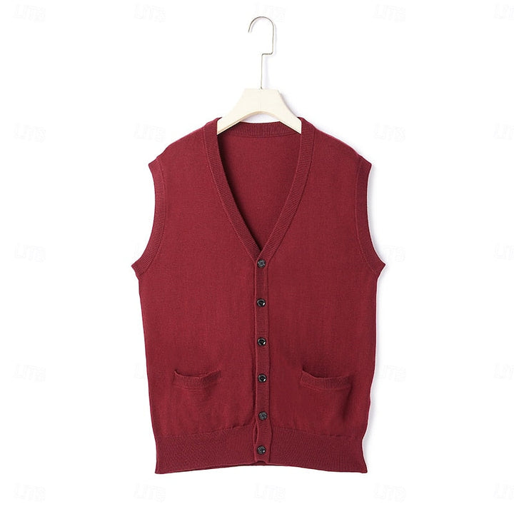 Leonard | Knappet V-Hals Sweater Vest