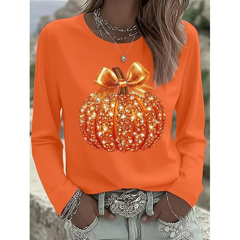 Lillian | Funklende Halloween Græskar Top