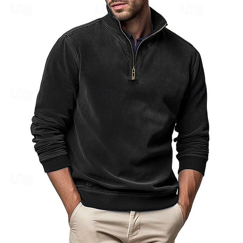 Caleb | Quarter-Zip Stand-Collar Sweatshirt