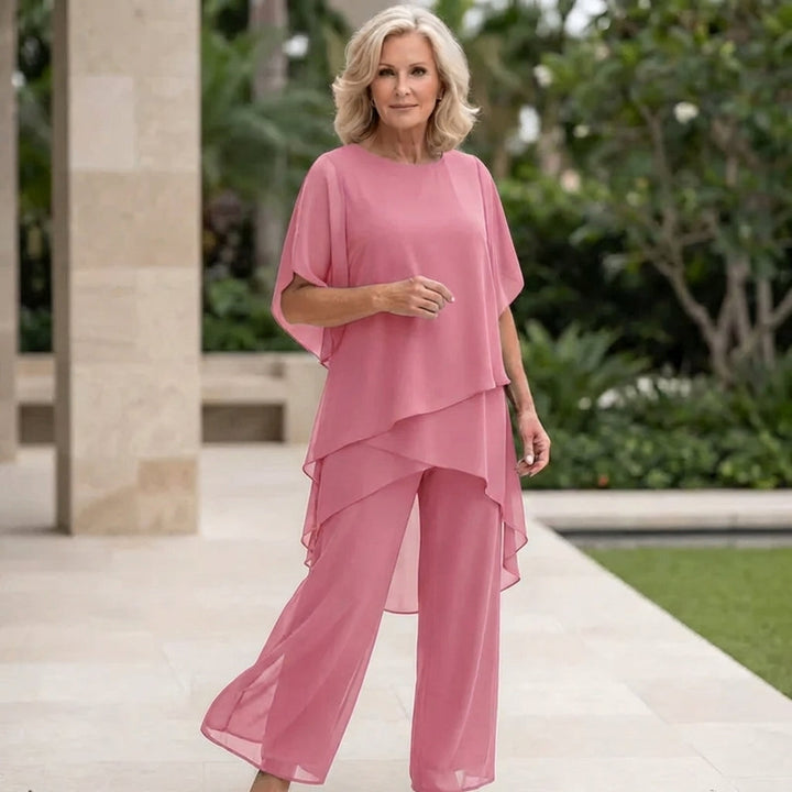 Valeria | Elegant Draperet Palazzo Bukser Sæt