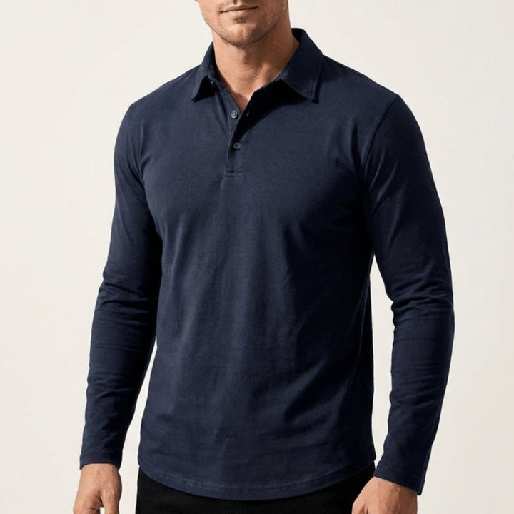 Andrei | Casual Langærmet Poloshirt med Krave