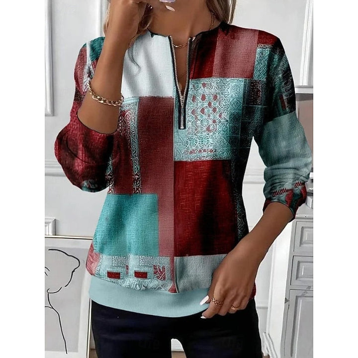Annabel | Half-Zip Farveblok Sweatshirt