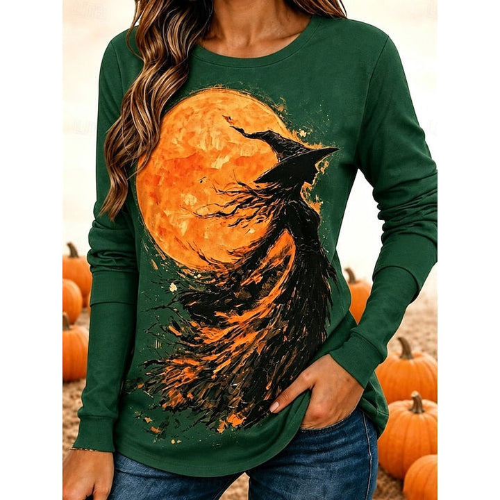 Fern | Halloween Heks Grafik Langærmet Top