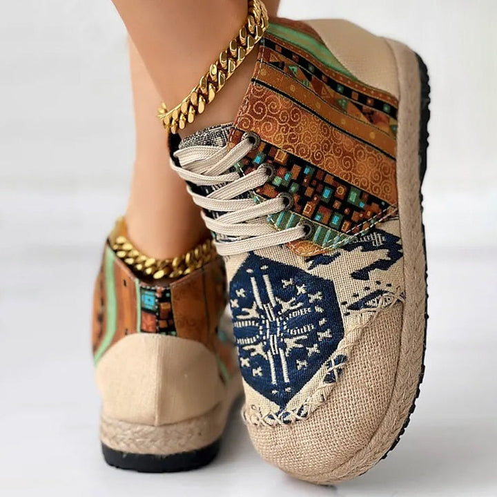Talia | Boho Mønstret Højtop Sneakers