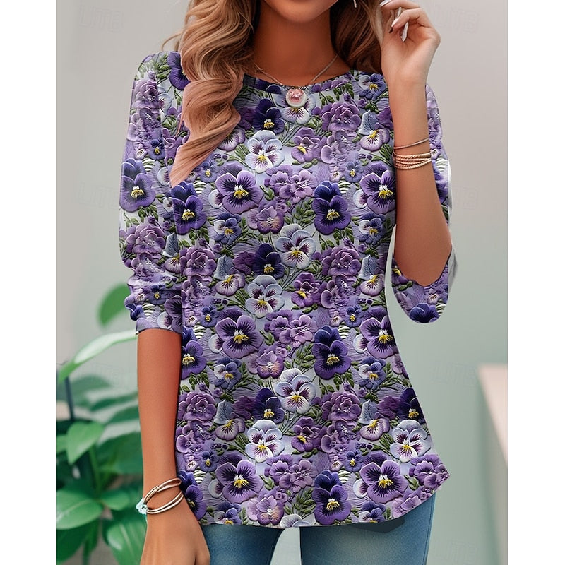 Miriam | Blomstret Langærmet Top