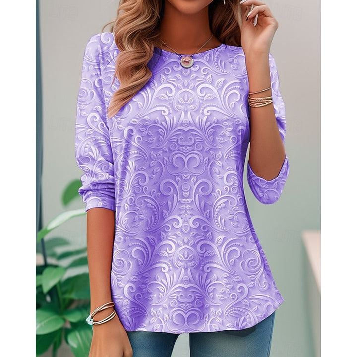 Noelle | Elegant Blomster Langærmet Tunika Top