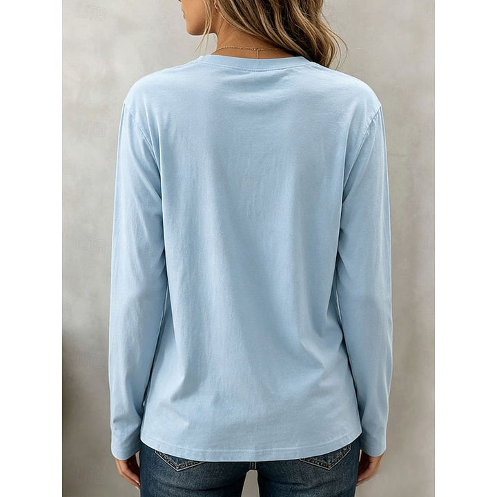 Rachel | Klassisk Langærmet Crew Neck Top