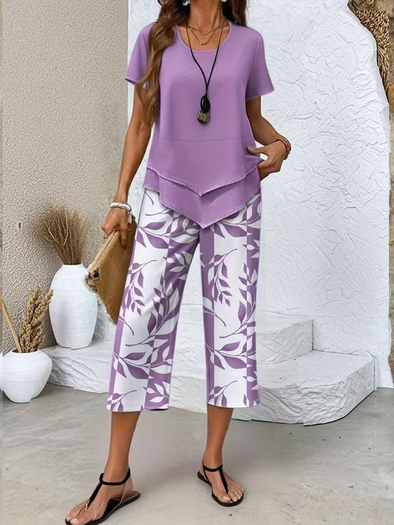 Sommer | Casual Bladprint To-dels Sæt