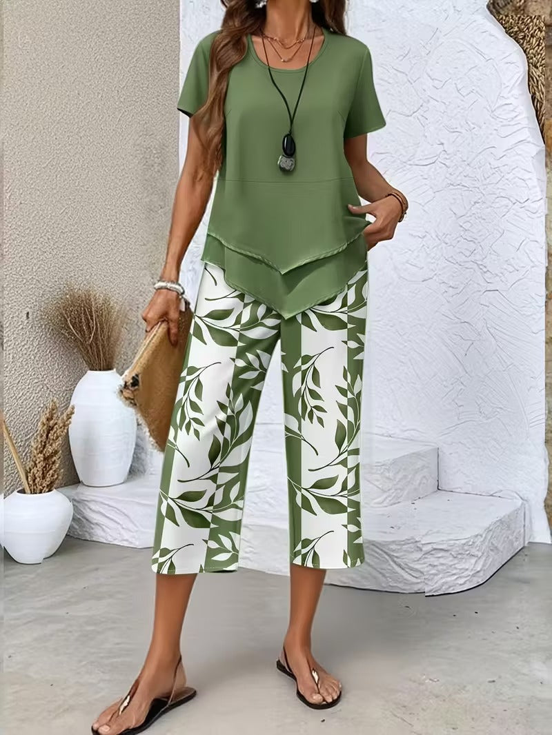 Sommer | Casual Bladprint To-dels Sæt