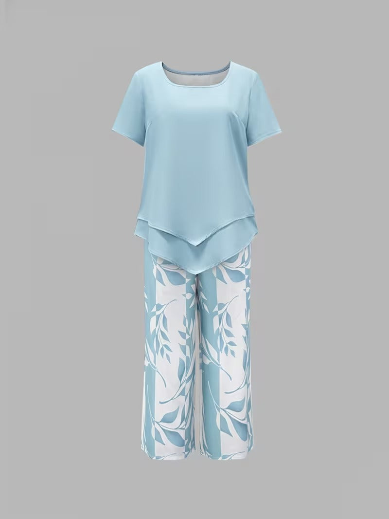 Sommer | Casual Bladprint To-dels Sæt