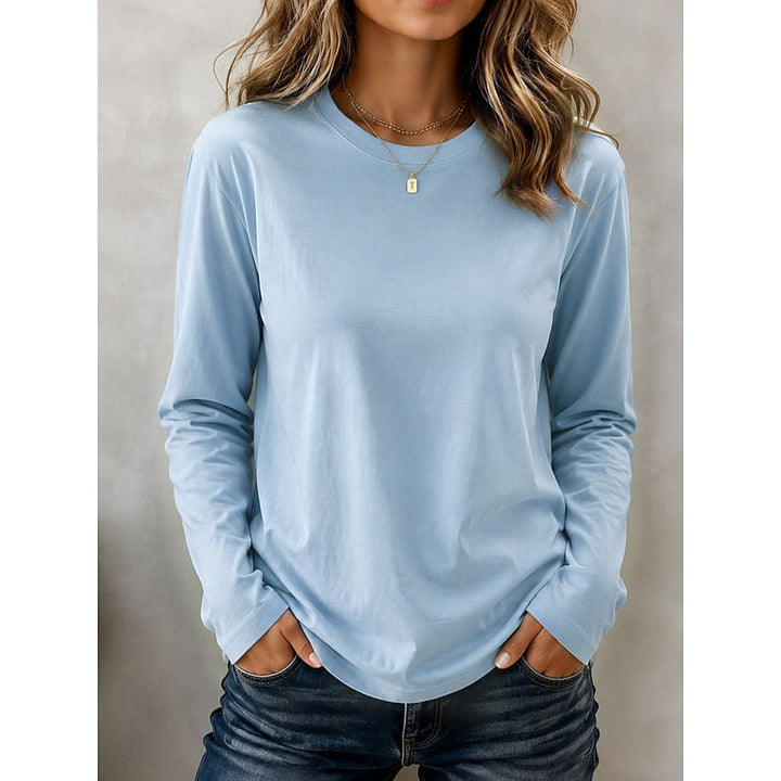 Rachel | Klassisk Langærmet Crew Neck Top