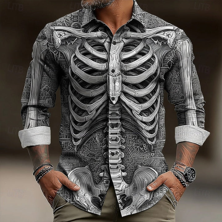 Ambrose | Halloween Skelet Button-Up Skjorte