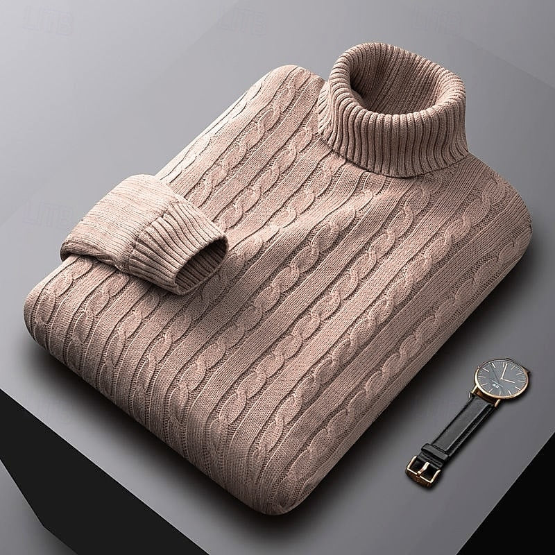 Rhys | Kabelstrikket Turtleneck Sweater