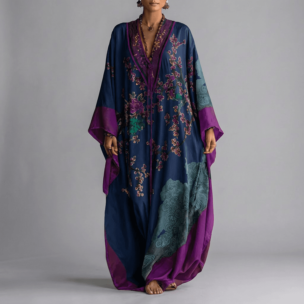 Valerie | Blossom Batwing Sleeve Maxi Kjole