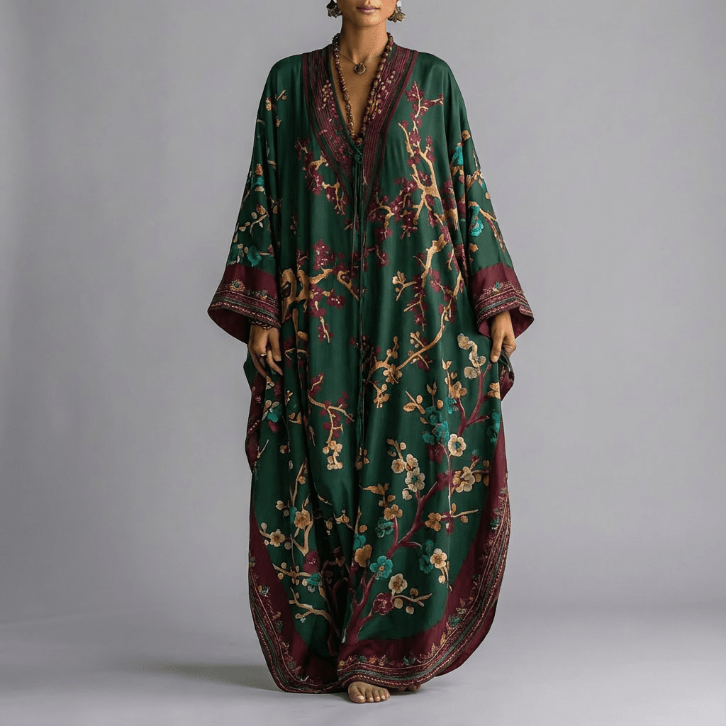 Valerie | Blossom Batwing Sleeve Maxi Kjole