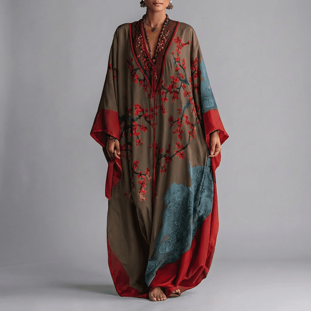Valerie | Blossom Batwing Sleeve Maxi Kjole