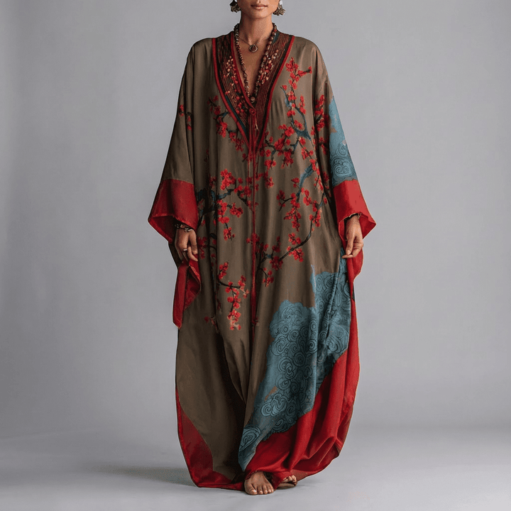 Valerie | Blossom Batwing Sleeve Maxi Kjole
