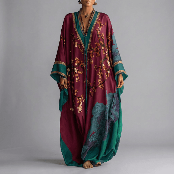 Valerie | Blossom Batwing Sleeve Maxi Kjole