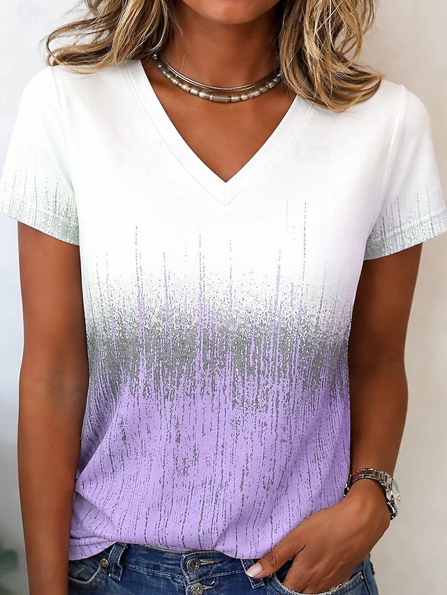 Gabrielle | Ombre V-Hals T-Shirt