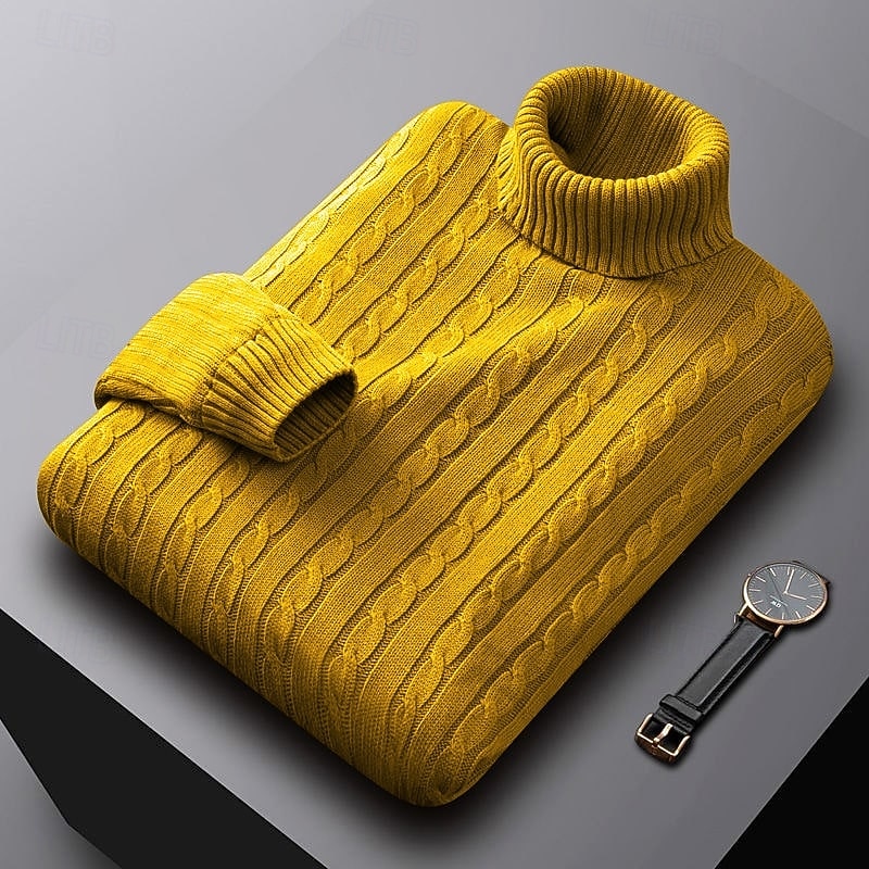 Rhys | Kabelstrikket Turtleneck Sweater