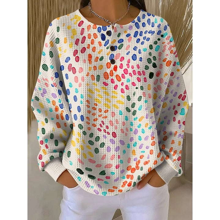 Melodi | Sweatshirt med knap-krave print