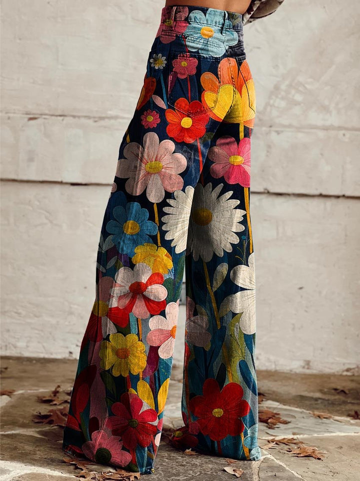 Sandra | Stilfulde Blomster Bredde Bukser