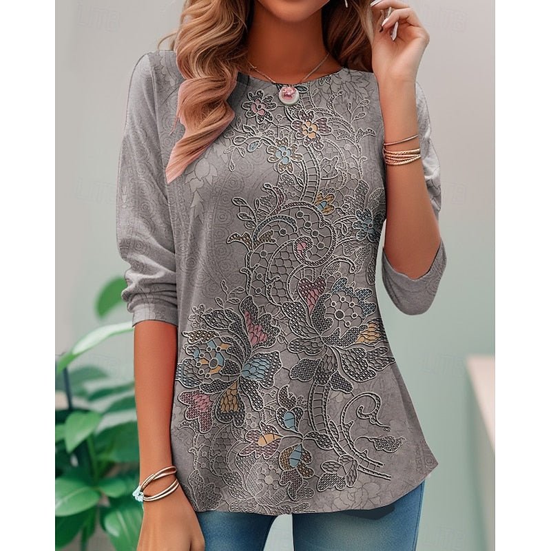 Miriam | Blomstret Langærmet Top