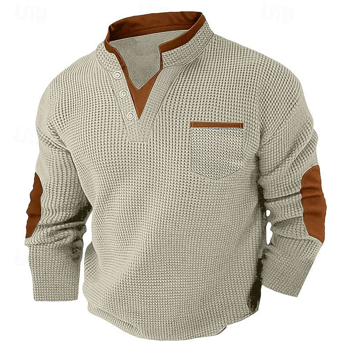 Russell | Tekstureret Waffle Henley Skjorte