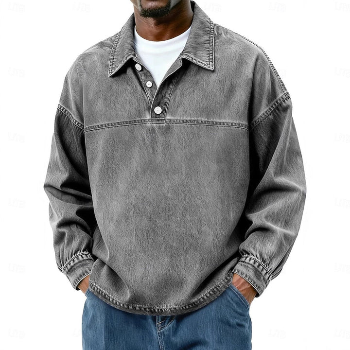 Gabriel | Vasket Langærmet Polo Shirt