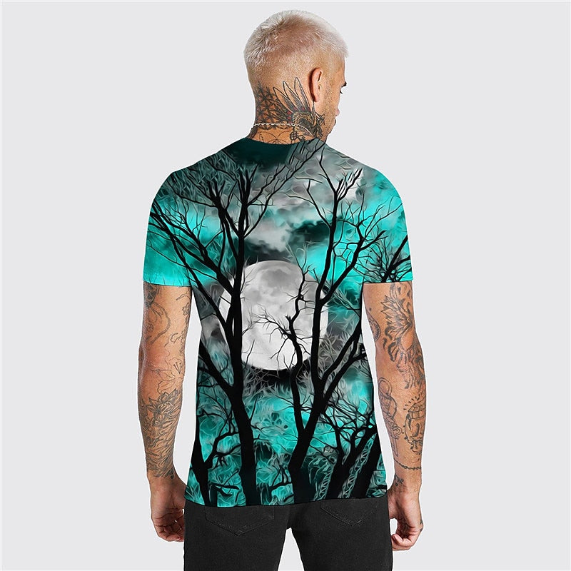 Jonah | Halloween Måne Grafisk Crew Neck T-Shirt