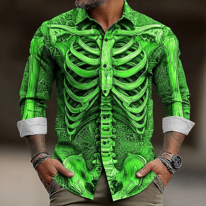 Ambrose | Halloween Skelet Button-Up Skjorte