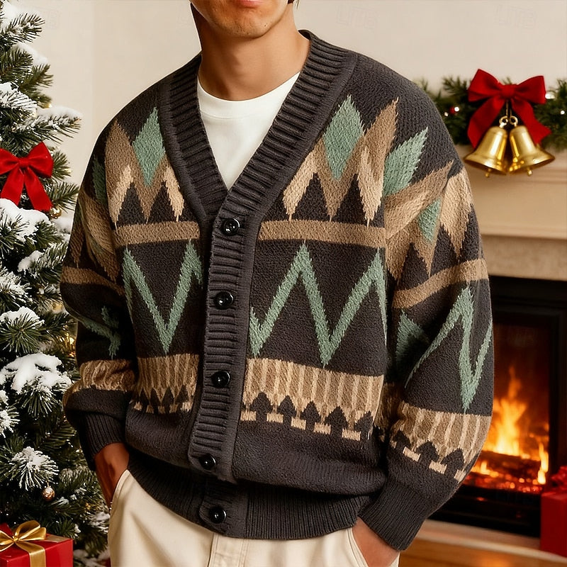Marcus | Mønstret Knappet Cardigan