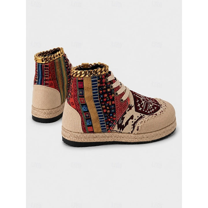 Talia | Boho Mønstret Højtop Sneakers