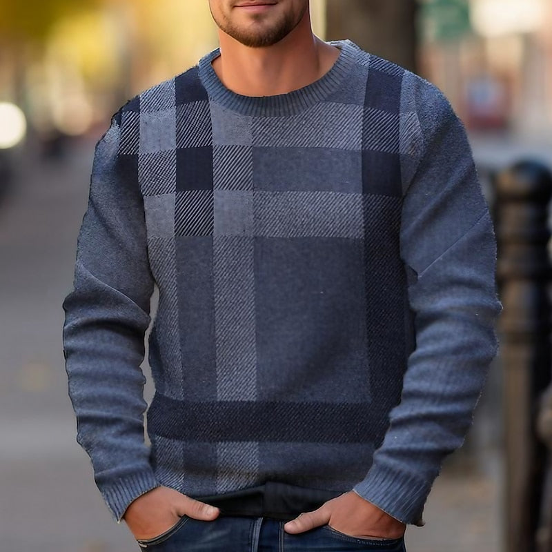 Gordon | Tjekket Crew Neck Sweater
