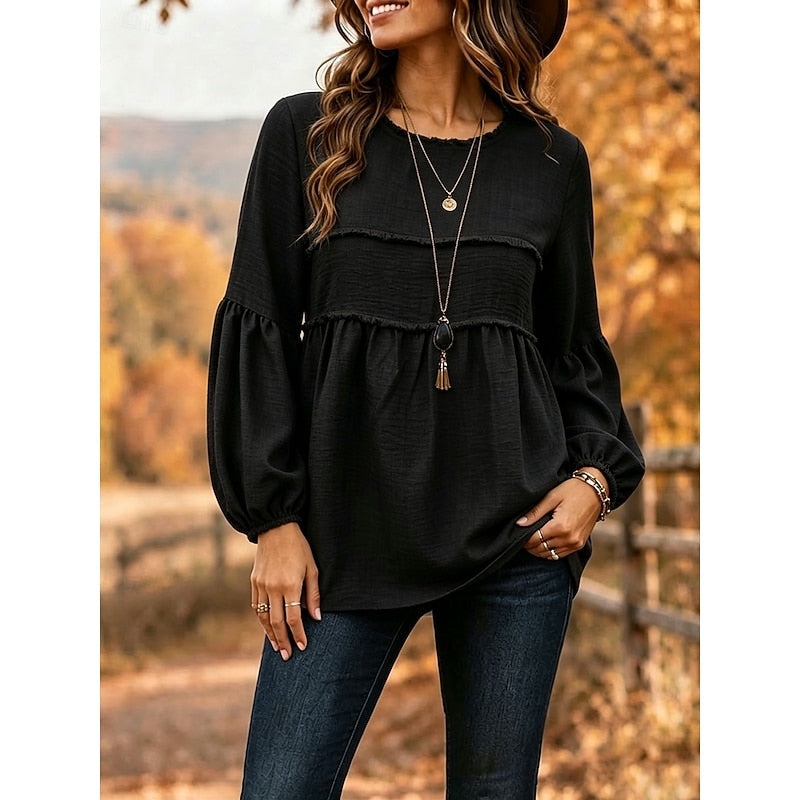 Rebecca | Afslappet Peplum Bluse