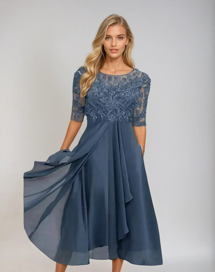Adelaide | Elegant Blonde Midi Kjole