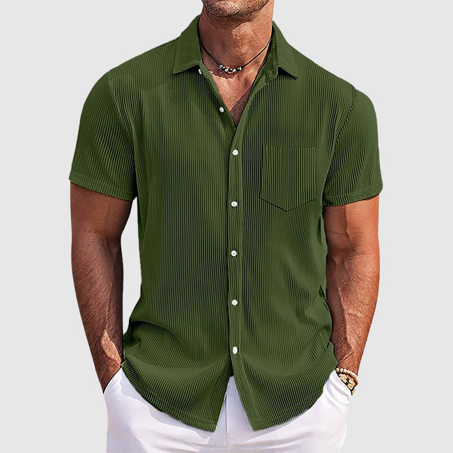 Maxwell | Tekstureret Kortærmet Skjorte med Knapper