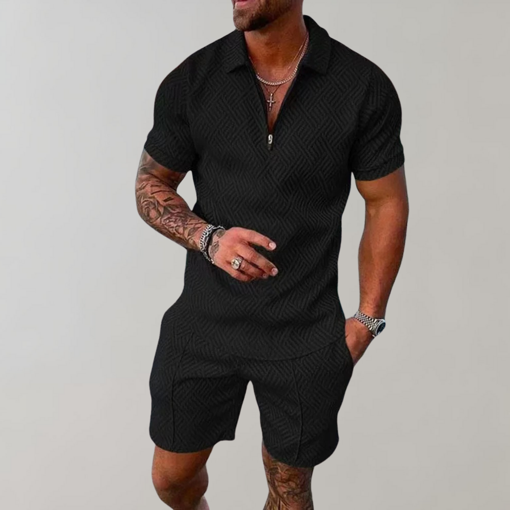 Dylan | Stilfuld Casual Polo Shirt og Shorts Sæt