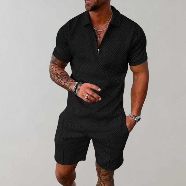 Dylan | Stilfuld Casual Polo Shirt og Shorts Sæt
