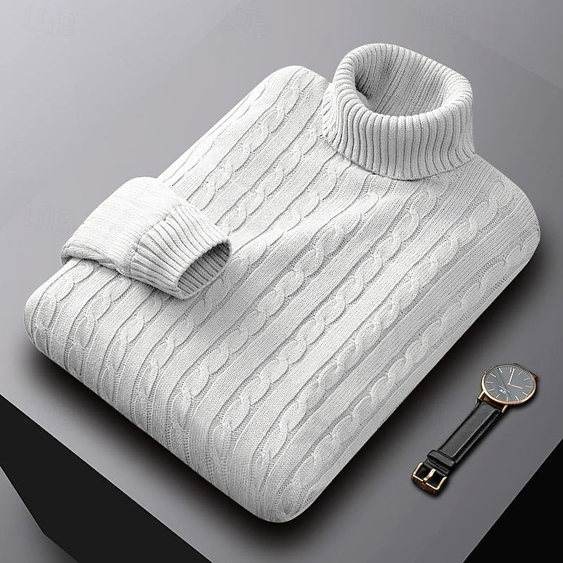 Rhys | Kabelstrikket Turtleneck Sweater